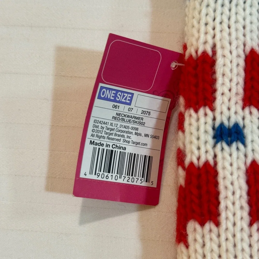 Fair Isle Fleece Lined Knit Neck Warmer Nordic Winter Snood One Size